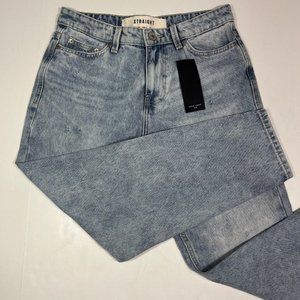New Look Men's Size 30 X 32 Blue Straight Slim  Light Wash Jeans Distressed NWT